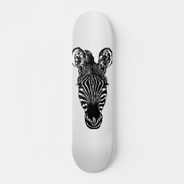 Zebra Head auf Silver Skateboard (Vorne)