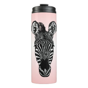 Zebra Head in Rosa Thermosbecher