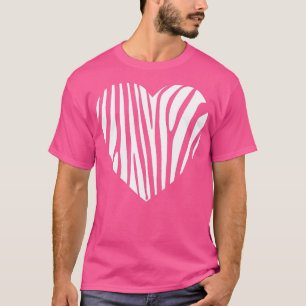 Zebra Heart Animal Lover Strip Africa Gift Men Wo T-Shirt