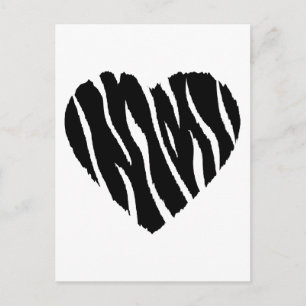 Zebra Heart Postkarte