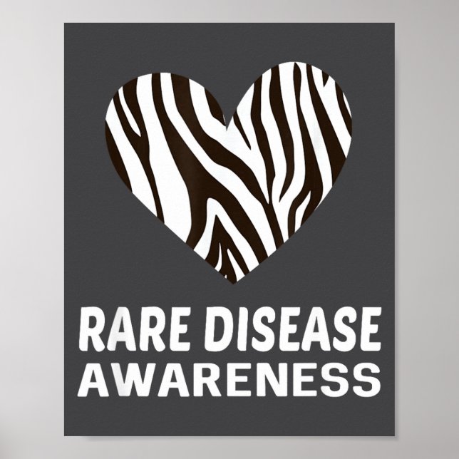 Zebra Heart Rare Disease Awareness Gift 2020  Poster (Vorne)