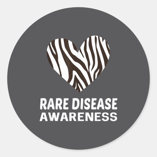 Zebra Heart Rare Disease Awareness Gift 2020  Runder Aufkleber (Vorderseite)
