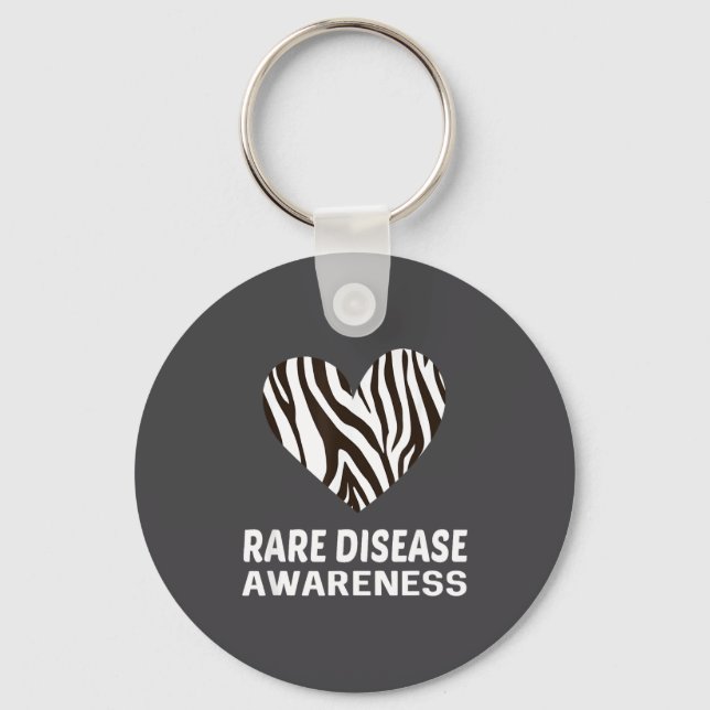 Zebra Heart Rare Disease Awareness Gift 2020  Schlüsselanhänger (Vorderseite)