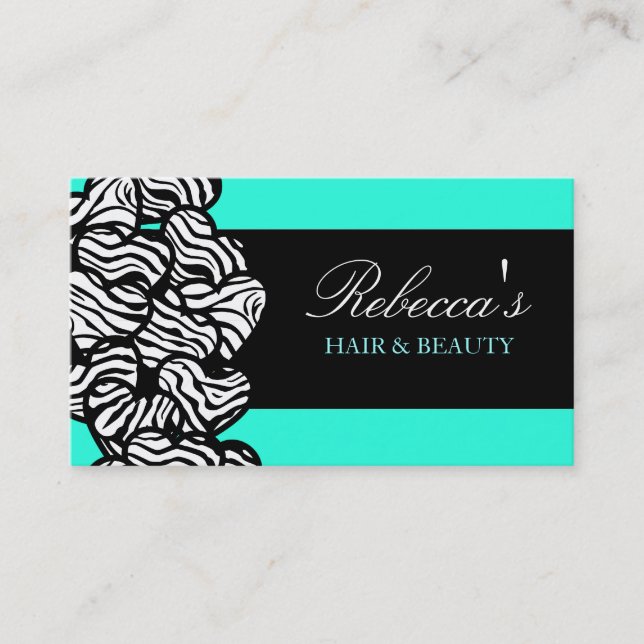 Zebra Hearts Design Business Card Visitenkarte (Vorderseite)