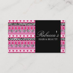 Zebra Hearts Design Business Card Visitenkarte