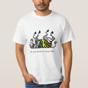 Zebra: heben Sie Ihre Hände für Südafrika-Fußb T-Shirt