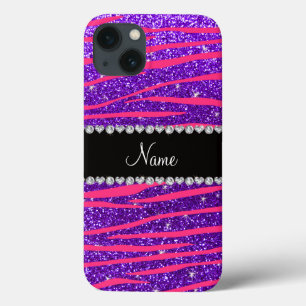 Zebra heißes Rosa des individuellen Namens stripe Case-Mate iPhone Hülle