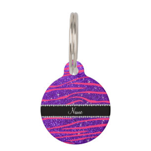 Zebra heißes Rosa des individuellen Namens stripe Haustiermarke