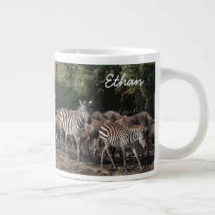 Zebra Herd personalize Name Serious Jumbo-Tasse