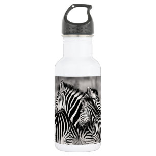 Zebra-Herden-Natur-Safari-Schwarzweiss-Streifen Edelstahlflasche