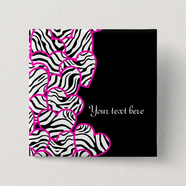 Zebra Herz Button (Vorderseite)
