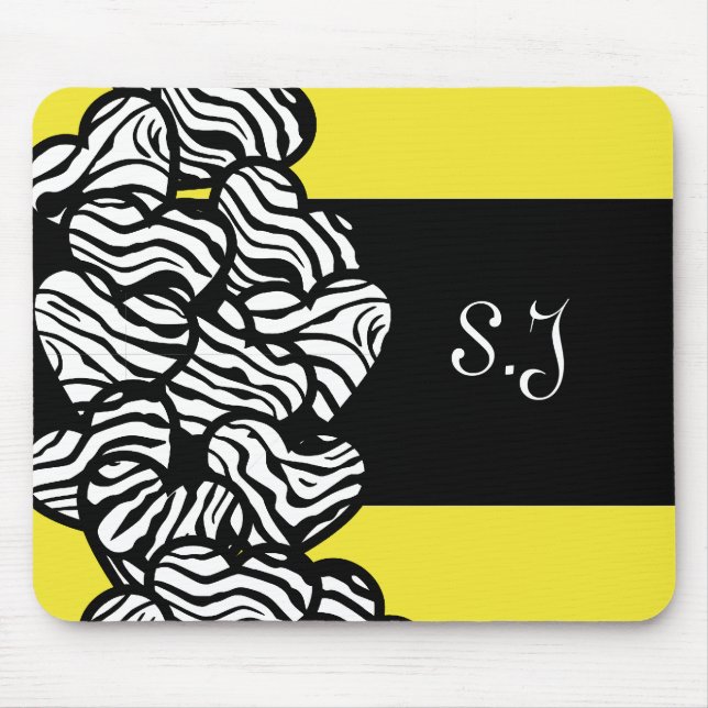 Zebra-Herz-Mauspad Mousepad (Vorne)