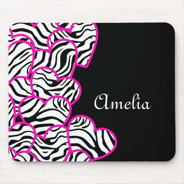 Zebra herz mousepad (Vorne)