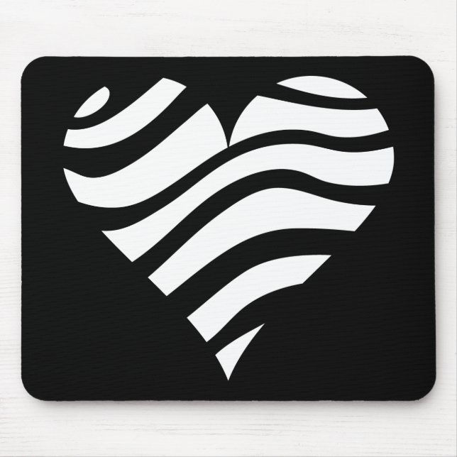 Zebra-Herz Mousepad (Vorne)