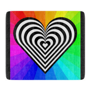 ZEBRA-HERZ-REGENBOGENMUSTER SCHNEIDEBRETT