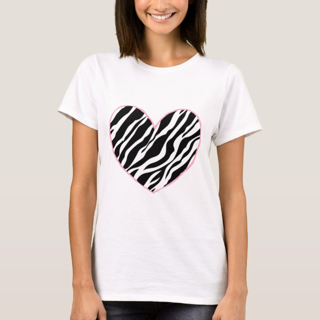 Zebra-Herz T-Shirt (Vorderseite)