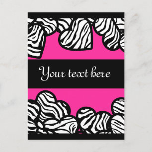 Zebra herzen Design Postcard Postkarte