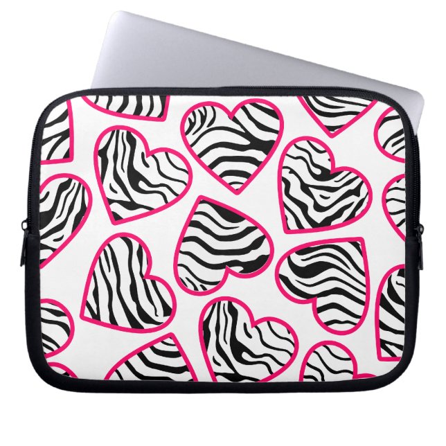 Zebra herzen Laptop Sleeve (Vorderseite)