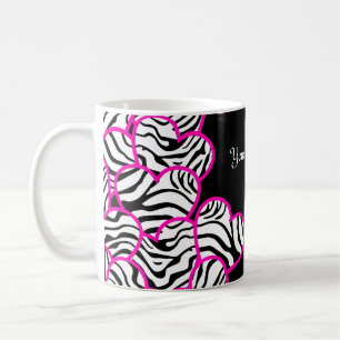 Zebra-Herzen-Tasse Kaffeetasse