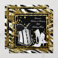 Zebra High Heel Gold Corset Geburtstagsparty