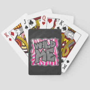 Zebra Hot Pink und Weiß Wild Me Spielkarten
