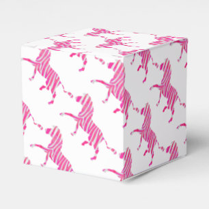 Zebra Hot Pink und White Silhouette Geschenkschachtel