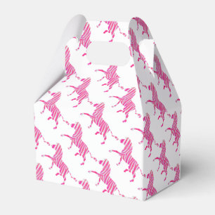 Zebra Hot Pink und White Silhouette Geschenkschachtel