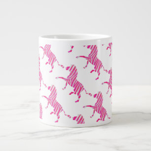 Zebra Hot Pink und White Silhouette Jumbo-Tasse