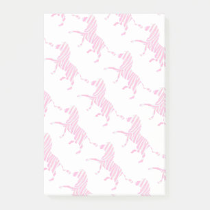Zebra Hot Pink und White Silhouette Post-it Klebezettel