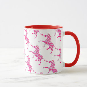 Zebra Hot Pink und White Silhouette Tasse