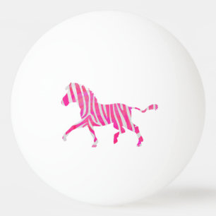Zebra Hot Pink und White Silhouette Tischtennisball