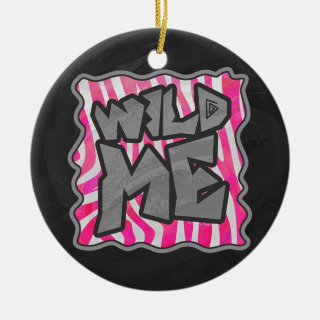 Zebra Hot Pink und White Wild Me Keramikornament (Vorne)