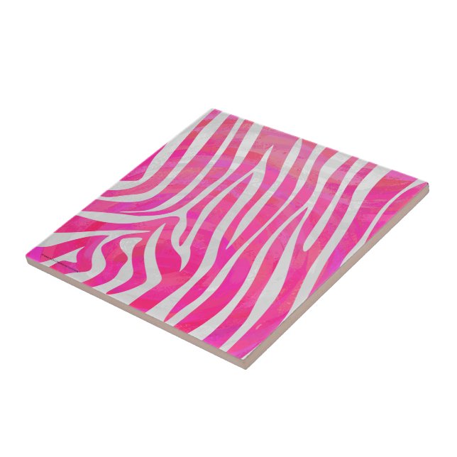 Zebra Hot Rosa und White Print Fliese (Seite)