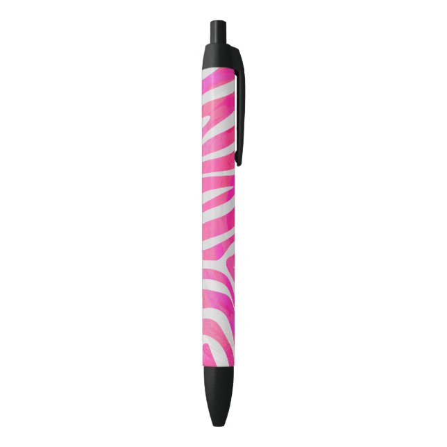 Zebra Hot Rosa und White Print Kugelschreiber (Unterseite (Vertikal))