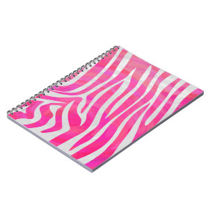 Zebra Hot Rosa und White Print Notizblock