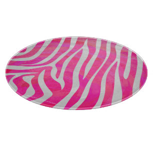 Zebra Hot Rosa und White Print Schneidebrett