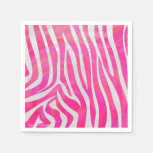 Zebra Hot Rosa und White Print Serviette