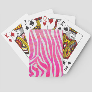 Zebra Hot Rosa und White Print Spielkarten