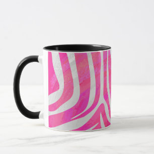 Zebra Hot Rosa und White Print Tasse