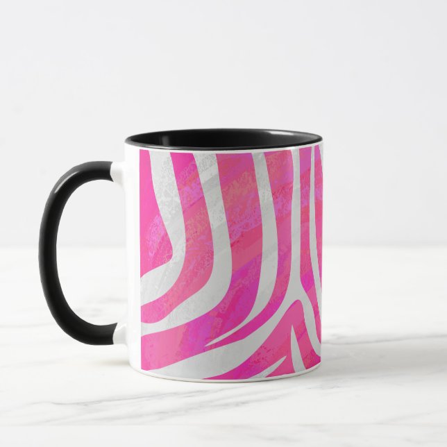 Zebra Hot Rosa und White Print Tasse (Links)