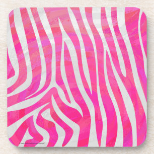 Zebra Hot Rosa und White Print Untersetzer