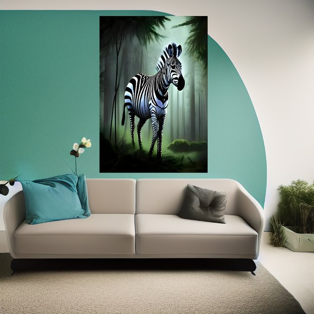 Zebra im Wald | AI Art Poster (Von Creator hochgeladen)