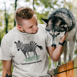 Zebra in der grasrealistischen Illustration T-Shirt