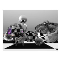 Zebra in einer B&W-Sci-Fi-Welt