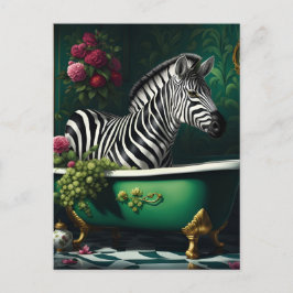 Zebra in einer Badewanne Postkarte