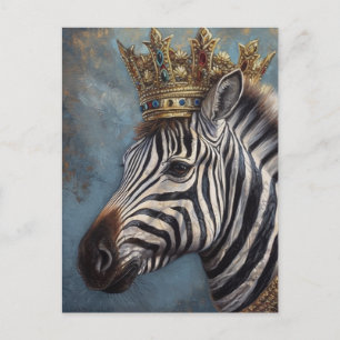 Zebra in einer Krone Postkarte