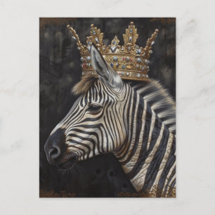 Zebra in einer Krone Postkarte