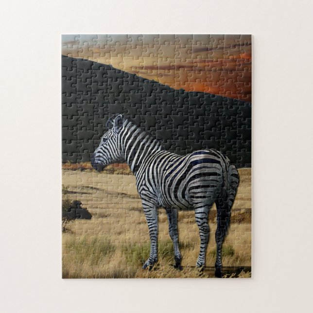 Zebra in Kenia. Puzzle (Vertikal)