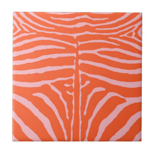 Zebra in Rosa und Orange Fliese