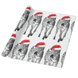 Zebra in Santa Verpackungspapier Geschenkpapier